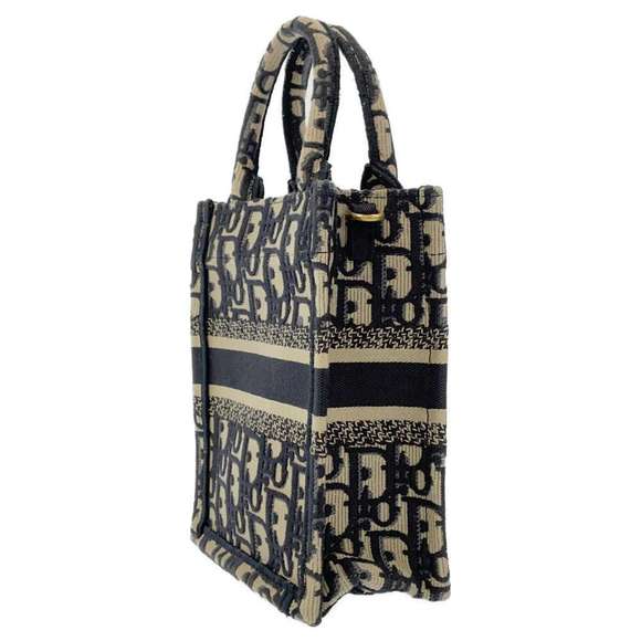 Dior Christian Bag Pochettte Tote Oblique  Navy Embroidery - Picture 1 of 14